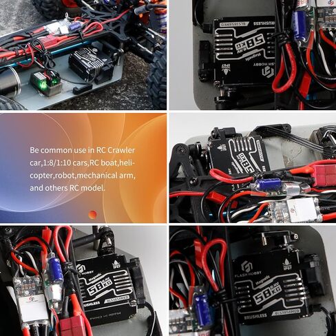 FLASH HOBBY BLS3837MED 8.4 فولت 37 كجم، أجهزة معدنية مقاومة للماء 14 بت، جهاز تشفير مغناطيسي بدون فرش مع 1/8، 1/10، سيارة RC/روبوت/قارب/طائرة (37 كجم 180 درجة) in Kuwait
