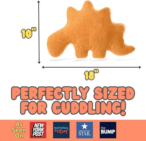 nutty toys Super Soft & Cute Dino Nugget Plush Pillow - Large 18" Dinosaur Chicken Nugget Room Decor for Boys & Girls - Top 2023, Best Stocking Stuffers for Kids, Tweens, Teens & Adults in Kuwait