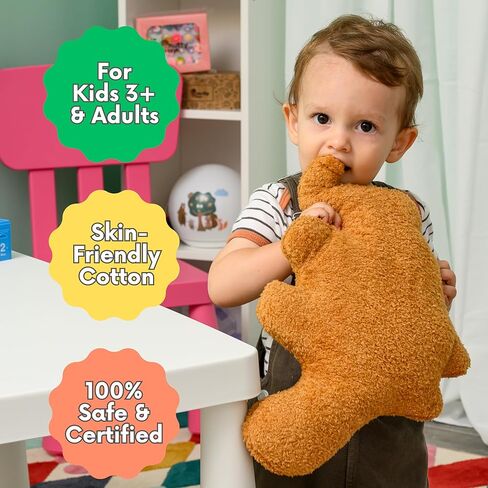 nutty toys Super Soft & Cute Dino Nugget Plush Pillow - Large 18" Dinosaur Chicken Nugget Room Decor for Boys & Girls - Top 2023, Best Stocking Stuffers for Kids, Tweens, Teens & Adults in Kuwait