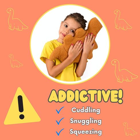 nutty toys Super Soft & Cute Dino Nugget Plush Pillow - Large 18" Dinosaur Chicken Nugget Room Decor for Boys & Girls - Top 2023, Best Stocking Stuffers for Kids, Tweens, Teens & Adults in Kuwait