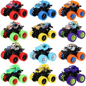 Jerify 12 Pack Trucks Mini Car Vehicles Toys for Kids Tiny Trucks Bulk for Toddlers Boys and Girls Birthday Party Ideal Gift(Classic Style)
