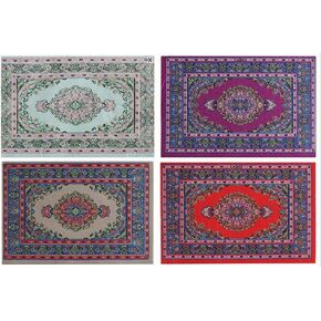 Dollhouse Accessories Miniature Rug 1:12 Scale Carpet 4pcs Floral Print Vintage Woven Mini House Turkish Rugs Decoration Living Room Ornaments (ALL) in Kuwait