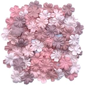 100 قطعة مصنوعة يدويًا من زهور التوت الورقية باللون الوردي الباستيل 30x30 مم لسكرابوكينغ الزفاف DIY لوازم الحرف اليدوية ورق البطاقات (زهور الكرز Sukura) in Kuwait