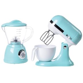 Constructive Playthings My Play Kitchen Appliances, Toy Blender, Mixer, Toaster and Coffee Machine, Bright Blue, Realistic Actions, Authentic Details, Imaginative Play Learning Toy, 3 Years & Up