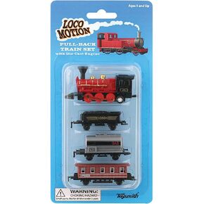 Toysmith Mini Pull-Back Train Set, Assorted Styles, For Boys & Girls 5+ in Saudi Arabia