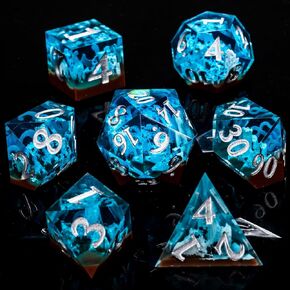 Mountain Sharp Edge Dice, 7 Piece RPG Polyhedral Dice Set, DND Dice Set for Dungeons and Dragons Role Playing Games