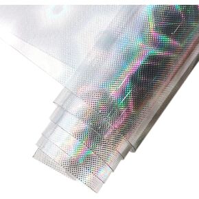 HYANG Transparent Rose PVC Super Clear Holographic Vinyl Faux Leather Sheets 1 Roll 12" x 53" (30cm x 135cm) for DIY Bows Earrings Bags DIY Crafts Making