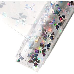 HYANG Transparent Rose PVC Super Clear Holographic Vinyl Faux Leather Sheets 1 Roll 12" x 53" (30cm x 135cm) for DIY Bows Earrings Bags DIY Crafts Making in Kuwait