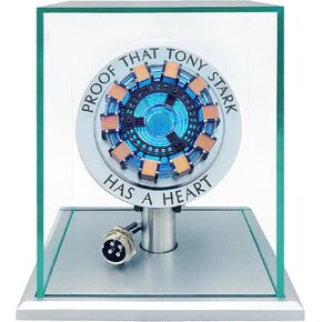 مقياس Lonyiabbi Arc Reactor MK1-1:1، USB DIY، ضوء LED، مستشعر الاهتزاز، بدون تجميع، تتضمن علبة العرض لعبة