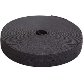 DABER VICH بطول 43 ياردة، شريط خياطة مرن قابل للتمدد بطول 43 ياردة، حبل مرن مسطح (أسود، 3/5 بوصة) in Kuwait