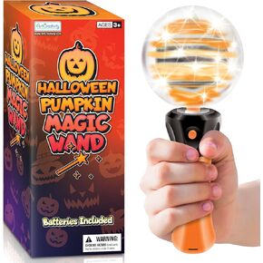 ArtCreativity Light Up Halloween Pumpkin Magic Wand Toy, Jack-O-Lantern Light Up Toys For Kids, with Light Up & Spinning Effects, Halloween Costume Prop and Gift for Kids, Unique Halloween Party Favor