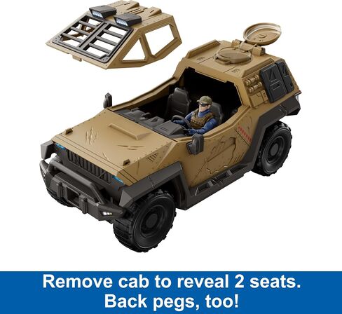 Jurassic World Truck & Einiosaurus Dinosaur Action Figure Toy with Flip Roll Feature, Mission Mayhem Destruction Vehicle in Saudi Arabia