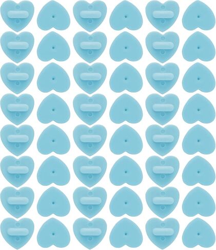 50Pcs Rubber Pin Backs Locking, Locking Pin Backs with Storage Case, Pin Backs Pin Keepers for Brooch Tie Hat Badge Insignia, Light Blue Heart Shape Pin Locks in Kuwait