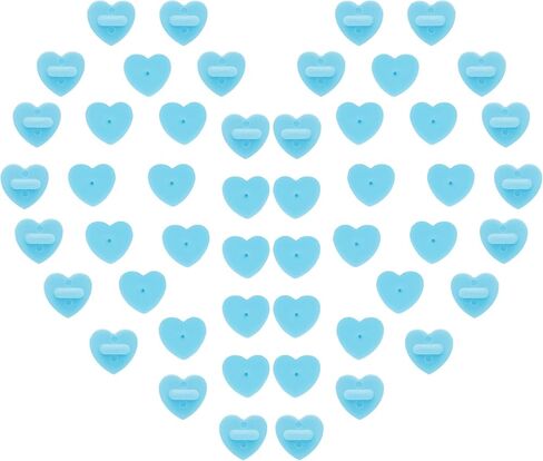 50Pcs Rubber Pin Backs Locking, Locking Pin Backs with Storage Case, Pin Backs Pin Keepers for Brooch Tie Hat Badge Insignia, Light Blue Heart Shape Pin Locks in Kuwait