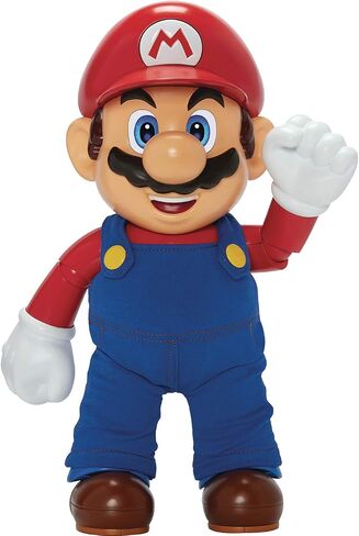 SUPER MARIO It's-A Me, Mario! Collectible Action Figure, Talking Posable Mario Figure, 30+ Phrases and Game Sounds – 12 Inches Tall!, Orange in Saudi Arabia