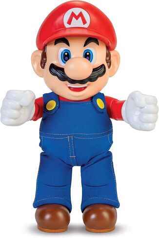 SUPER MARIO It's-A Me, Mario! Collectible Action Figure, Talking Posable Mario Figure, 30+ Phrases and Game Sounds – 12 Inches Tall!, Orange in Saudi Arabia