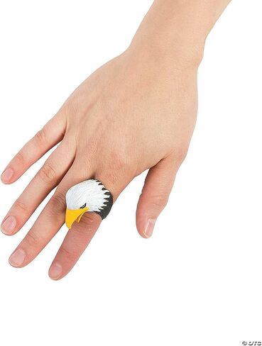 Fun Express Bald Eagle Rings - Set of 12 - USA, Patriotic and Fourth of July Jewelry Party Supplies in Saudi Arabia