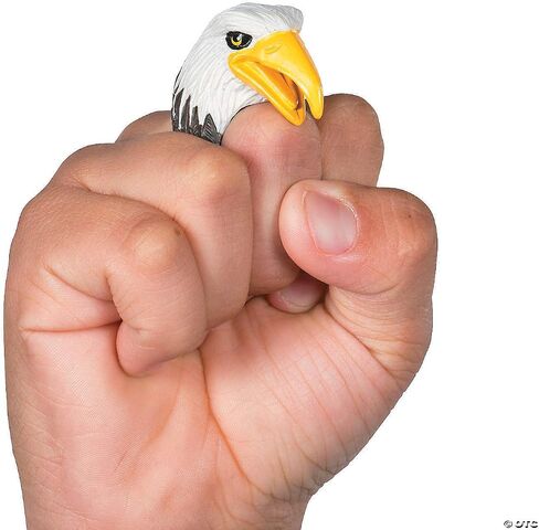 Fun Express Bald Eagle Rings - Set of 12 - USA, Patriotic and Fourth of July Jewelry Party Supplies in Saudi Arabia