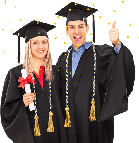 4 Pieces Graduation Cords Polyester Yarn Honor Cord Braided Double Grad Cords with Tassels, 67 Inch for Graduates (Red, White and Blue) in Saudi Arabia