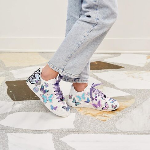 Make It Real: Sticker Chic Butterfly Bling - 150 Decorative Stickers, Removable Shoe Decals, Includes Shoelaces, Temporary Shoe Tattoos, Redecorate & Transform Your Shoes, Girls & Tweens, Ages 8+ in Saudi Arabia