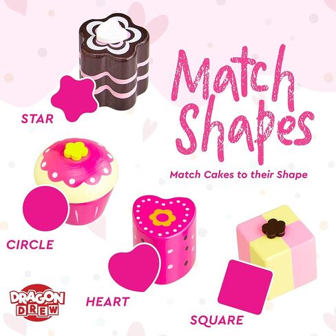 مجموعة شاي دراجون درو للبنات الصغار - لعبة مجموعة الشاي الخشبية التظاهري - مجموعة ألعاب الشاي، حامل مغناطيسي للكعك - in Kuwait