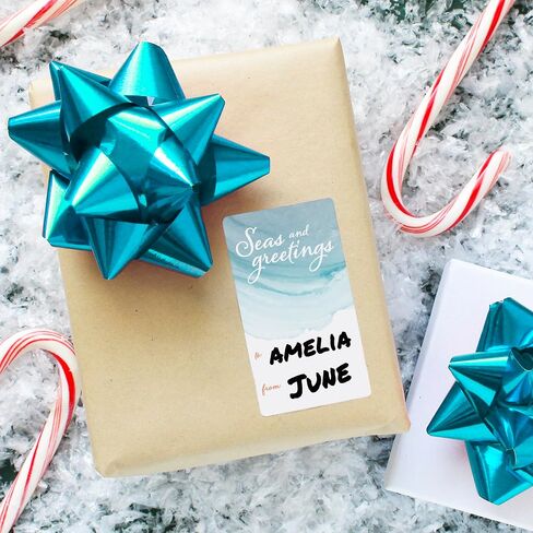 Coral Beach Christmas Gift Tag Stickers, 75 Labels - Peel and Stick Seashell Gift Tags in Saudi Arabia