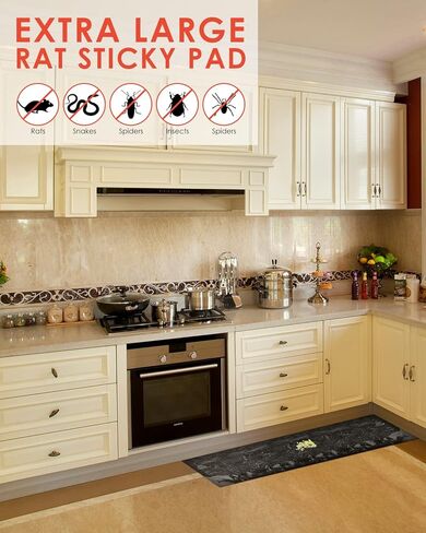 47.2 * 11inch Rat Sticky Pad, 6Pack Extra Large Glue Sticky Pad for Mice and Rats, Enhanced Stickiness Pads That Work for Rodents in Kuwait