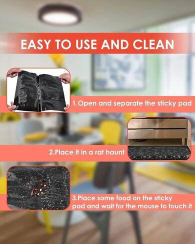 47.2 * 11inch Rat Sticky Pad, 6Pack Extra Large Glue Sticky Pad for Mice and Rats, Enhanced Stickiness Pads That Work for Rodents in Kuwait