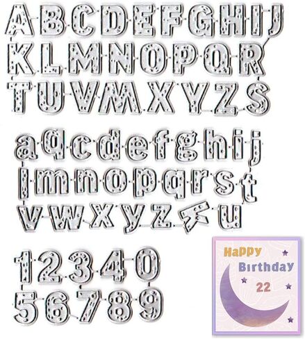 Estivaux Capital Alphabet Letters Die Cuts for Card Making, Number Words Cutting Dies Sets Alphabets Dies Stencils Embossing Template for Scrapbooking DIY Cards Album Crafts Supplies in Kuwait