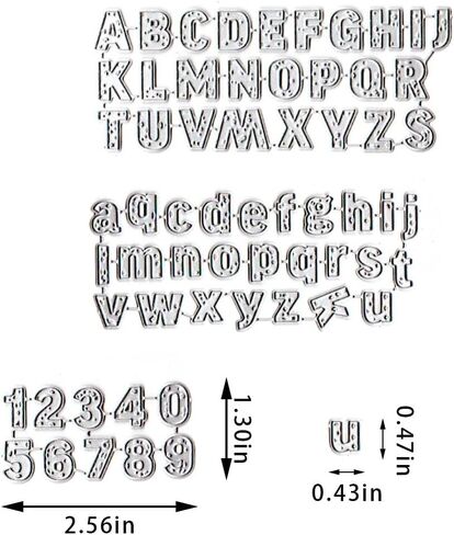 Estivaux Capital Alphabet Letters Die Cuts for Card Making, Number Words Cutting Dies Sets Alphabets Dies Stencils Embossing Template for Scrapbooking DIY Cards Album Crafts Supplies in Kuwait