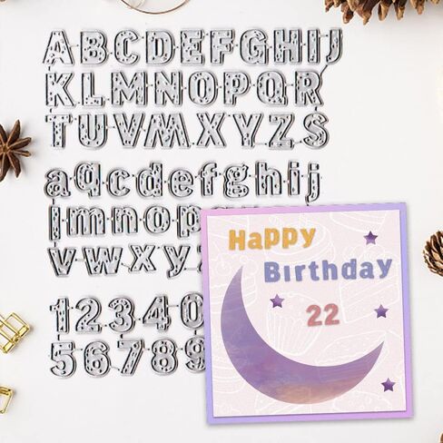 Estivaux Capital Alphabet Letters Die Cuts for Card Making, Number Words Cutting Dies Sets Alphabets Dies Stencils Embossing Template for Scrapbooking DIY Cards Album Crafts Supplies in Kuwait