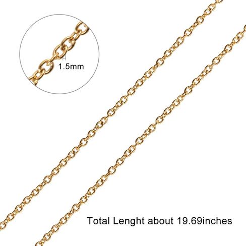 NBEADS 10 فروع 17.7 بوصة سلاسل صنع المجوهرات مطلية بالذهب الوردي، سلاسل قلادة السائبة 304 الفولاذ المقاوم للصدأ قلادة ربط سلسلة كابل مع المشابك جراد البحر لصنع المجوهرات in Saudi Arabia
