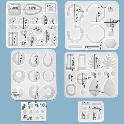 6 Pieces Silicone Earring Moulds Keychain Epoxy Pendant Ear Studs Resin Molds for DIY Crafts Jewelry Casting Making in Saudi Arabia