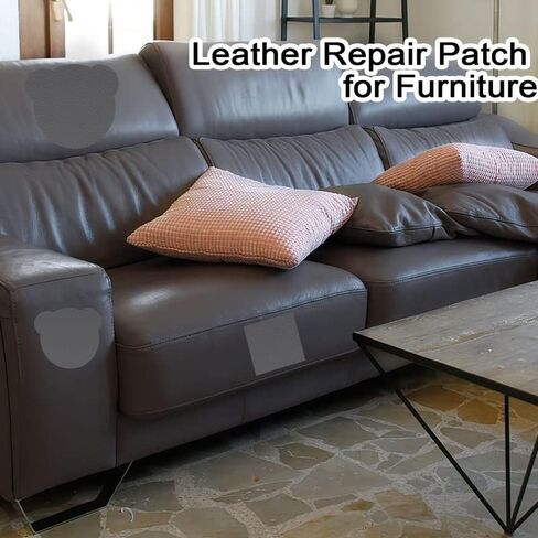 رقعة إصلاح جلدية، رقعة إصلاح جلدية ذاتية اللصق، طقم إصلاح جلدي لمقعد السيارة والأرائك والأرائك وكرسي الكمبيوتر والأثاث وحقائب اليد ومقعد السائق (15.7 × 118 بوصة، رمادي داكن) in Kuwait