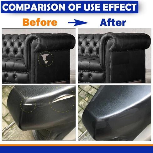 رقعة إصلاح جلدية ذاتية اللصق، شريط رقعة جلدية مقاس 8 × 11 بوصة للأثاث، طقم إصلاح جلدي لمقعد السيارة والأريكة والكرسي والأريكة والقبعات (رمادي) in Kuwait