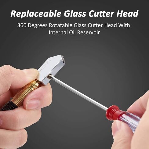 Mudder 9 Pcs Glass Cutter Tool Mirror Cutting Tool with 2-6 Mm, 5-12 Mm, 12-20 mm Glass Cutter Head and Screwdriver Oil Dropper Glove for Tiles Mirror in Saudi Arabia