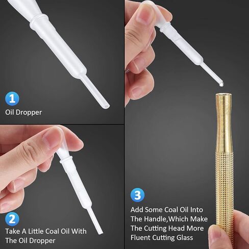 Mudder 9 Pcs Glass Cutter Tool Mirror Cutting Tool with 2-6 Mm, 5-12 Mm, 12-20 mm Glass Cutter Head and Screwdriver Oil Dropper Glove for Tiles Mirror in Saudi Arabia