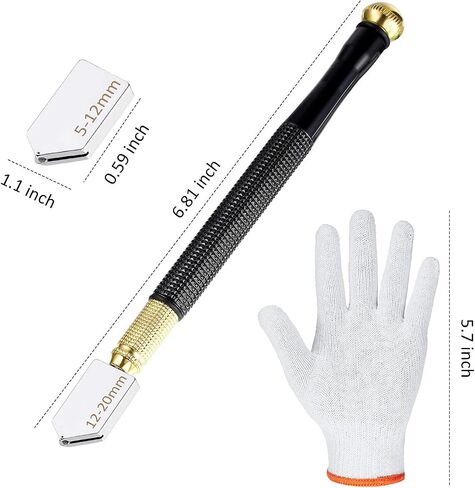 Mudder 9 Pcs Glass Cutter Tool Mirror Cutting Tool with 2-6 Mm, 5-12 Mm, 12-20 mm Glass Cutter Head and Screwdriver Oil Dropper Glove for Tiles Mirror in Saudi Arabia