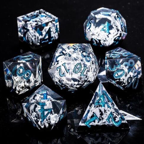 Mountain Sharp Edge Dice, 7 Piece RPG Polyhedral Dice Set, DND Dice Set for Dungeons and Dragons Role Playing Games in Kuwait