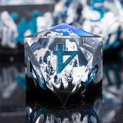 Mountain Sharp Edge Dice, 7 Piece RPG Polyhedral Dice Set, DND Dice Set for Dungeons and Dragons Role Playing Games in Kuwait