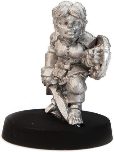 Stonehaven Female Halfling Fighter Miniature Figure (for 28mm Scale Table Top War Games) - Made in USA in Saudi Arabia