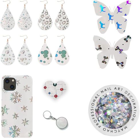 HYANG Transparent Rose PVC Super Clear Holographic Vinyl Faux Leather Sheets 1 Roll 12" x 53" (30cm x 135cm) for DIY Bows Earrings Bags DIY Crafts Making in Kuwait