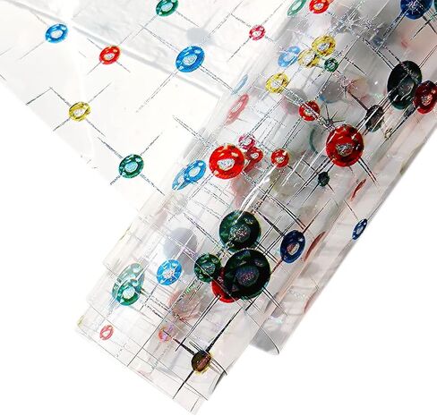 HYANG Transparent Rose PVC Super Clear Holographic Vinyl Faux Leather Sheets 1 Roll 12" x 53" (30cm x 135cm) for DIY Bows Earrings Bags DIY Crafts Making in Kuwait