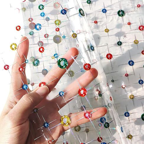 HYANG Transparent Rose PVC Super Clear Holographic Vinyl Faux Leather Sheets 1 Roll 12" x 53" (30cm x 135cm) for DIY Bows Earrings Bags DIY Crafts Making in Kuwait