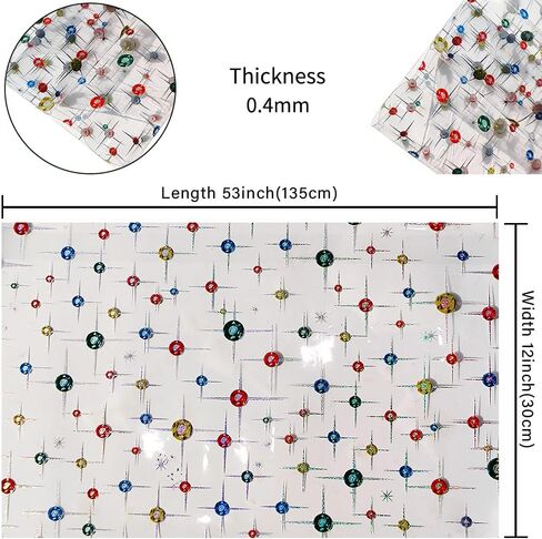 HYANG Transparent Rose PVC Super Clear Holographic Vinyl Faux Leather Sheets 1 Roll 12" x 53" (30cm x 135cm) for DIY Bows Earrings Bags DIY Crafts Making in Kuwait