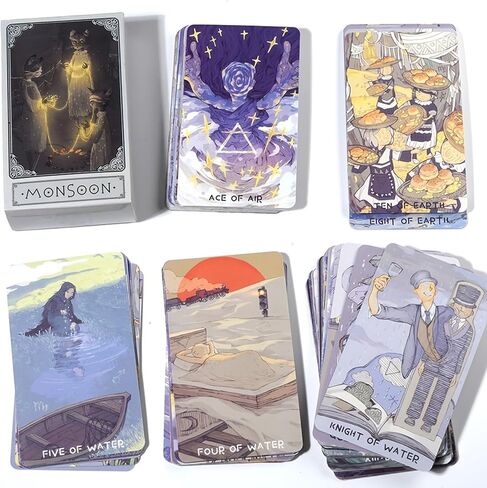 Monsoon Tarot: an Artistic RWS Deck for Compassion, Empowerment, and Flights of Fancy - Pocket Edition (4.06" x 2.36") in Kuwait