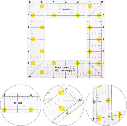 EXCEART 2 PCS Quilting Ruler Square Quilter Square Rulers Square Patchwork Ruler Square Tailor Ruler Sewing Ruler Plastic in Saudi Arabia