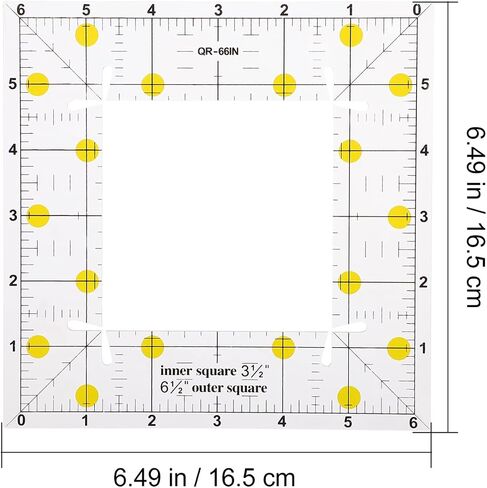EXCEART 2 PCS Quilting Ruler Square Quilter Square Rulers Square Patchwork Ruler Square Tailor Ruler Sewing Ruler Plastic in Saudi Arabia