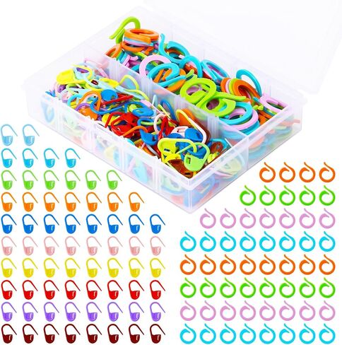 250 قطعة من علامات الغرز الملونة للكروشيه، نوعان من علامات الحياكة في مشابك قفل النسيج، الفنون والحرف اليدوية in Kuwait