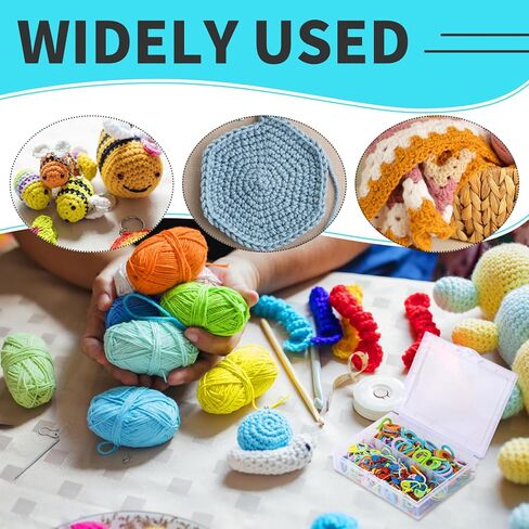 250 قطعة من علامات الغرز الملونة للكروشيه، نوعان من علامات الحياكة في مشابك قفل النسيج، الفنون والحرف اليدوية in Kuwait